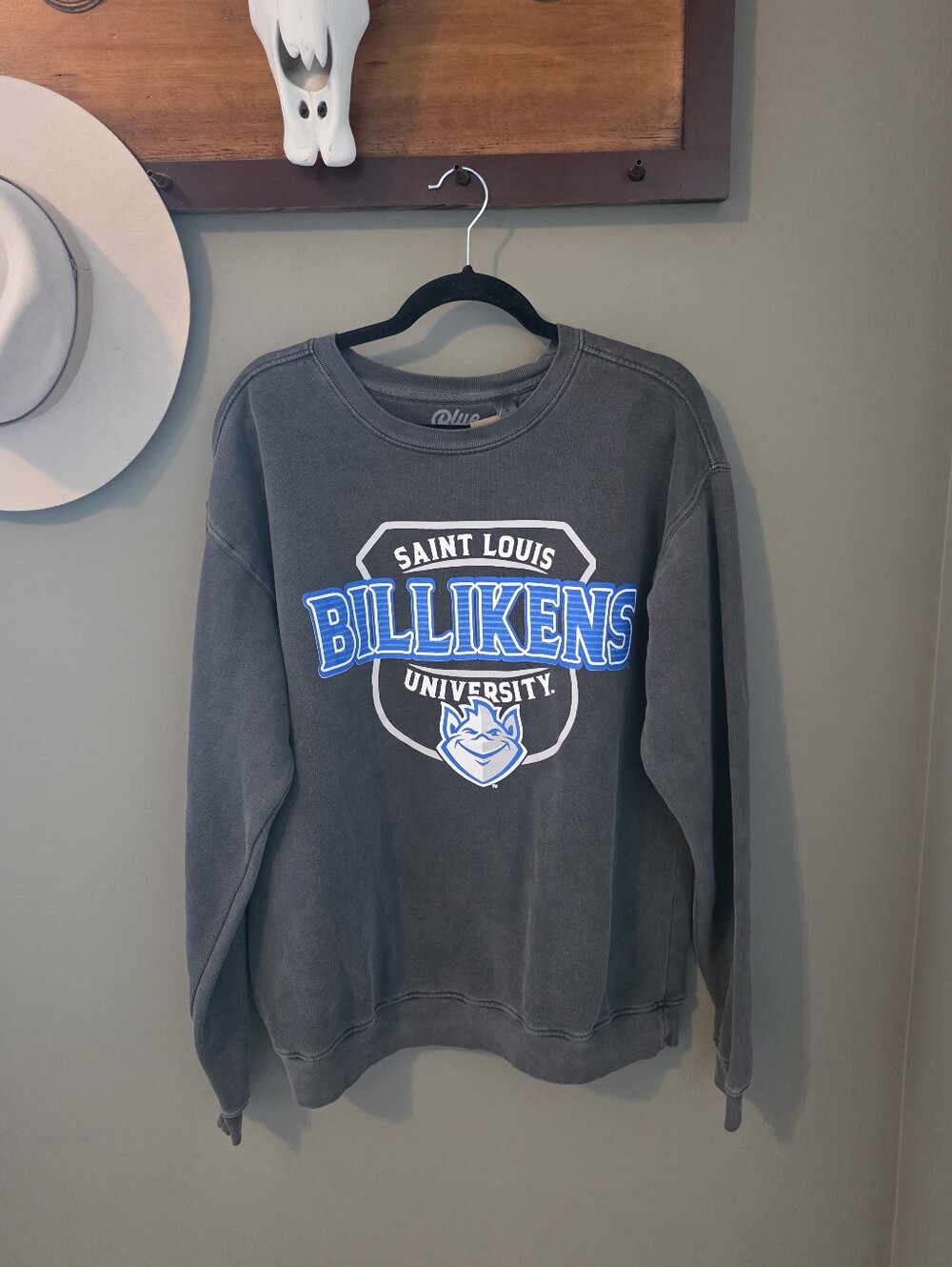 Saint Louis Billikens University New Gray Sweatshirt Cozy College Preppy Academy